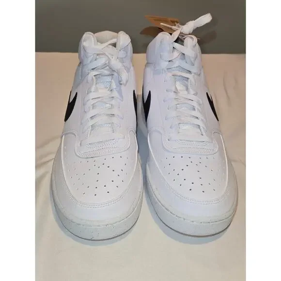 Nike Court Vision Mid Next Nature Black White Men’s Size 12 DN3577-101 Sneakers